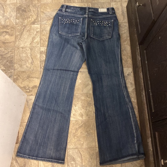 INC Denim Curvy Fit Boot Leg Studded Rhinestone Denim Jeans Size 6 - Picture 3 of 7